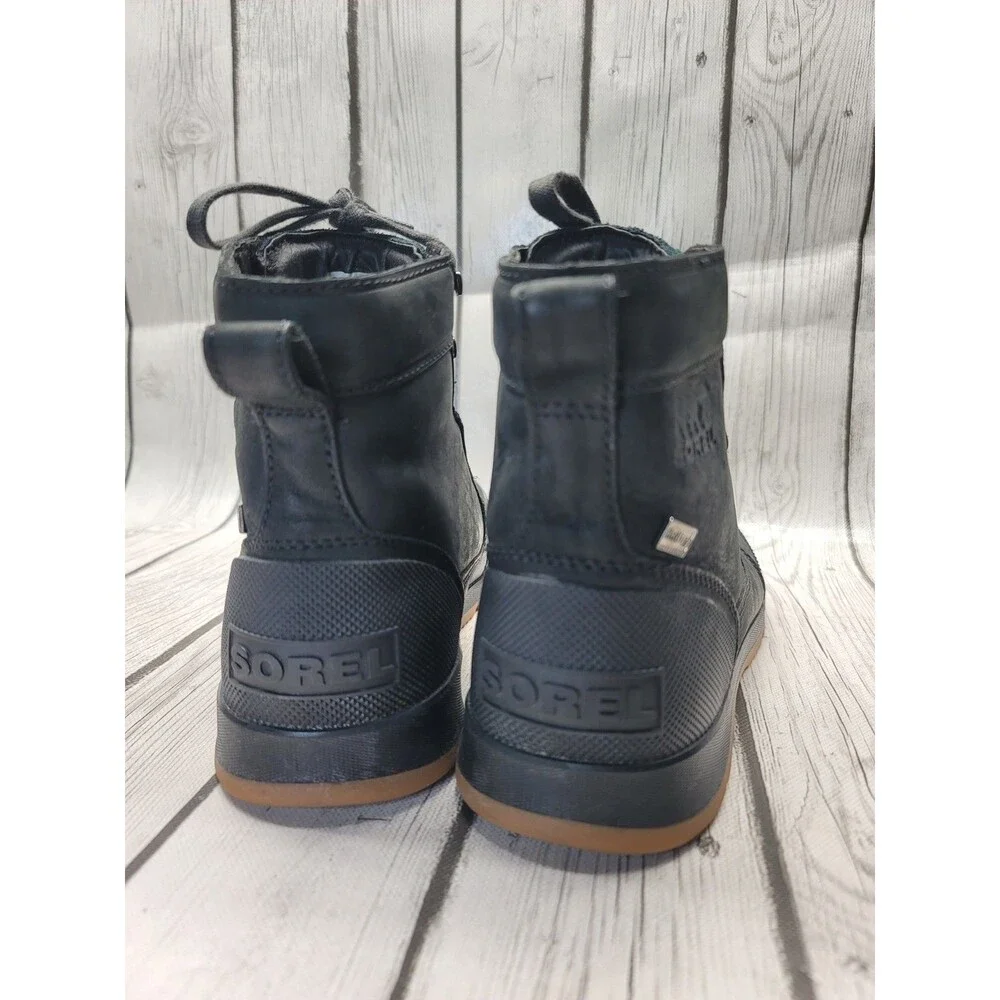 SOREL Ankeny II Mid Insulated Waterproof Boots Men's 9.5 US Black Leather OutDry